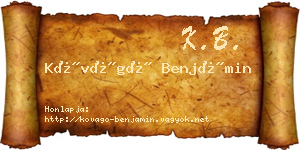 Kővágó Benjámin névjegykártya